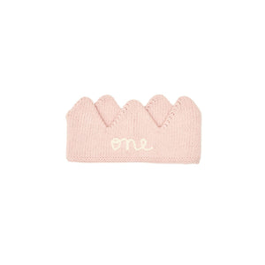 Tun Tun One Year Knit Crown in Light Pink