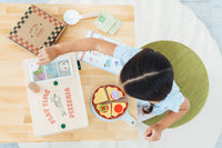 Pearhead Wooden Pizzeria Toy Set, 18-Piece Pizza Pretend Play Food