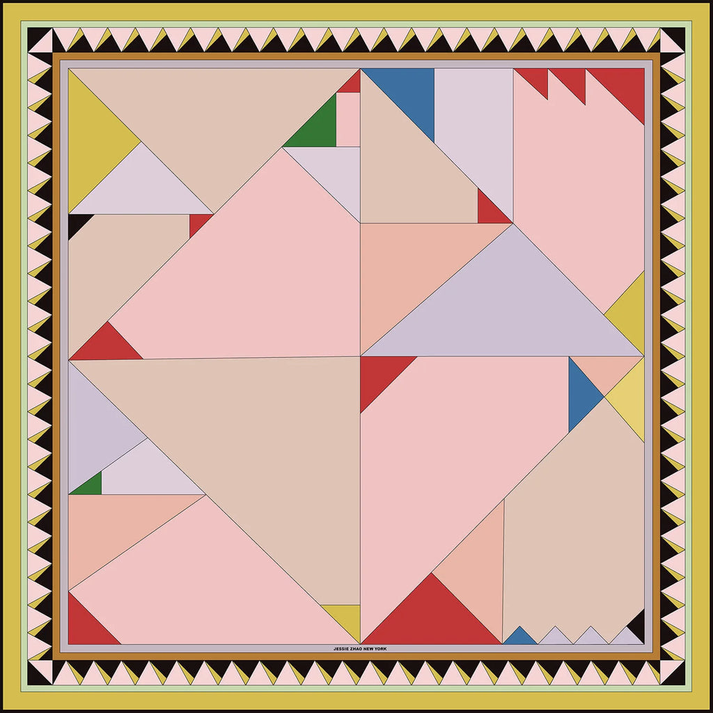 Jessie Zhao New York Double Sided Silk Scarf in Color Recombination