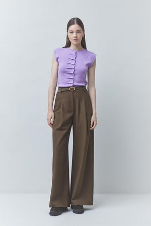Suncoo Paris Joker Wide-Leg Pleated Pants