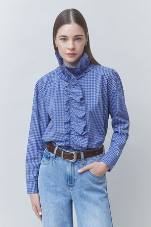 Suncoo Paris Lyes Victorian Style Shirt with Rhinestones
