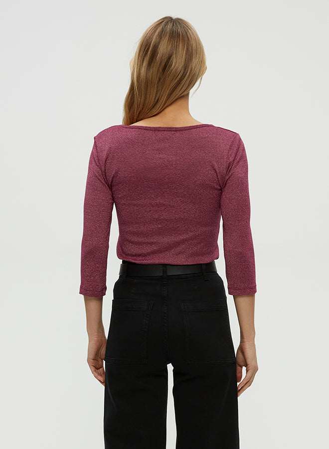 Michael Stars Angelina V-neck Tee in Muse