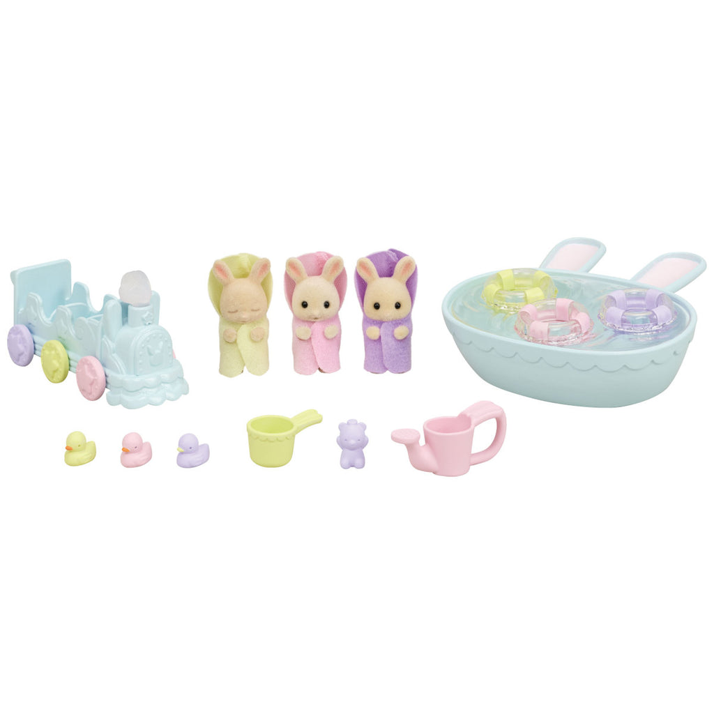 Calico Critters Triplets Baby Bathtime Set