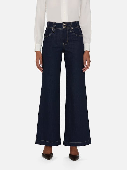 Frame The Seamed Wide Leg Trouser Jean in Rinse