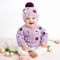 Huggalugs Pansy Cardigan in Lilac