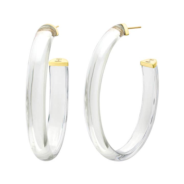 Gold & Honey XL Oval Illusion Hoop Earrings in Multiple Colors!