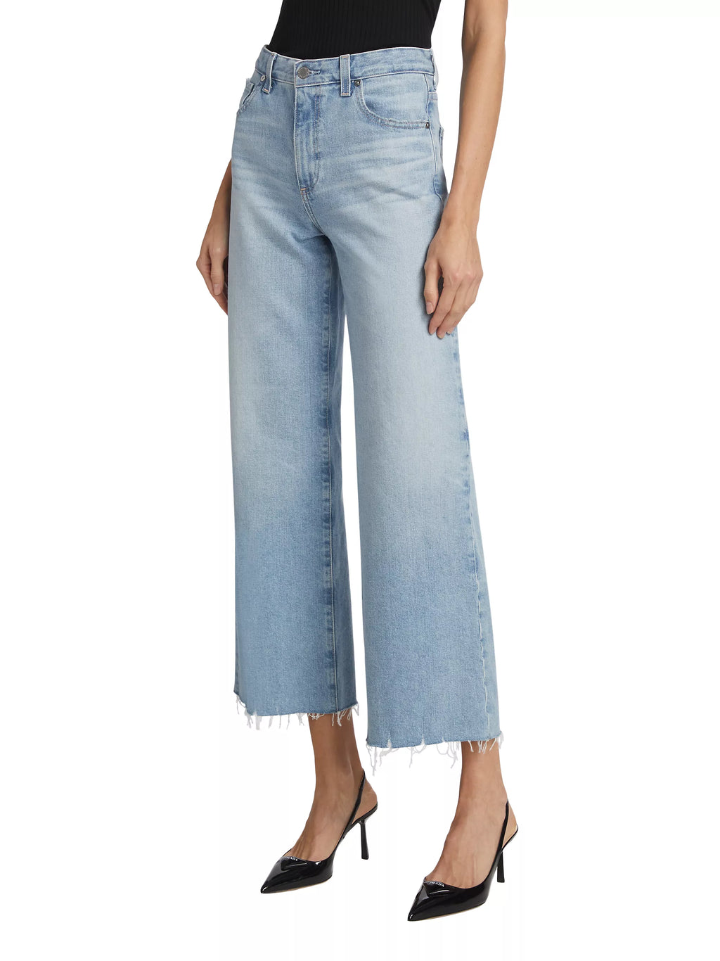 AG Saige Wide Leg Crop Denim in Chateau