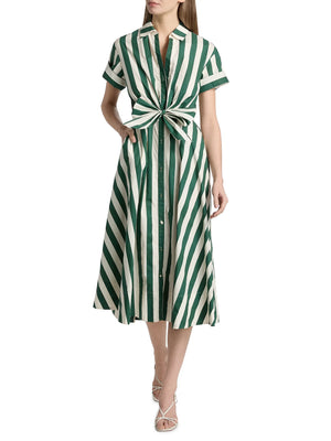 Cara Cara Asbury Dress in Green White Stripe