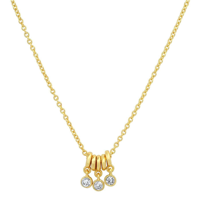 Tai Gold Rings Necklace with Cz Stones