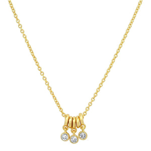 Tai Gold Rings Necklace with Cz Stones