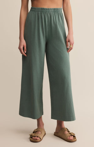 Z Supply Scout Jersey Flare Pant in Hunter Green