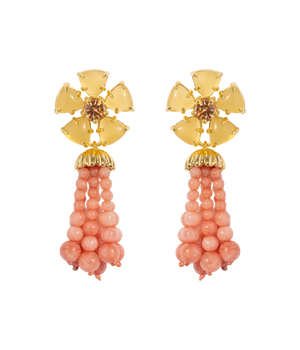 Loren Hope - Talia Tassel Earrings in Coral