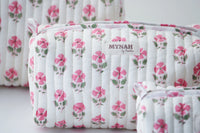 MYNAHbySmitha Quilted Travel Bag in Block Print Floral -Assorted Sizes
