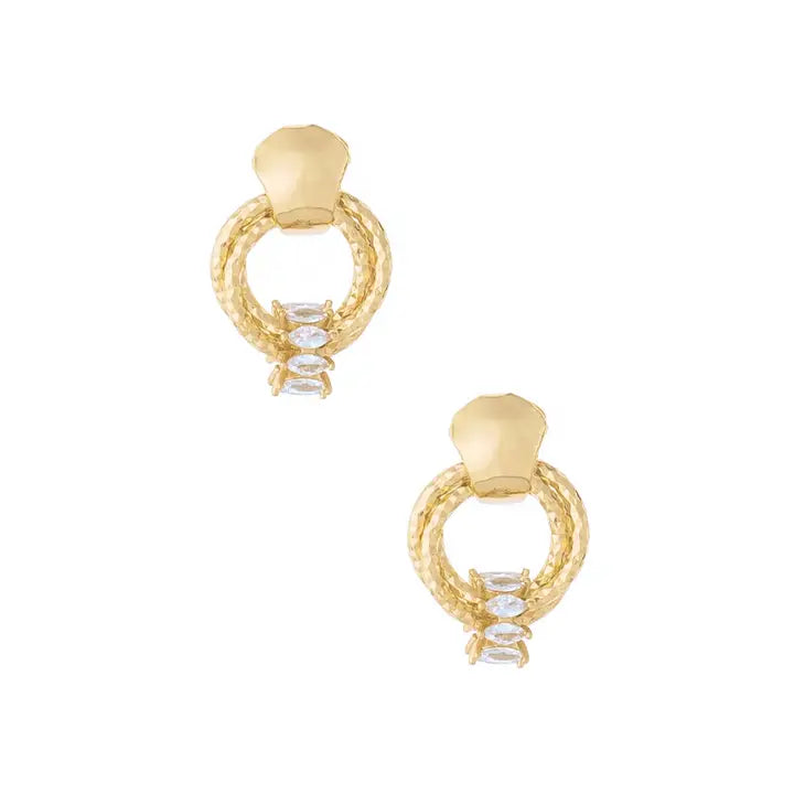 Ettika Mini Barrel Crystal Earrings