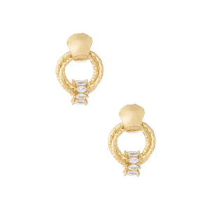 Ettika Mini Barrel Crystal Earrings