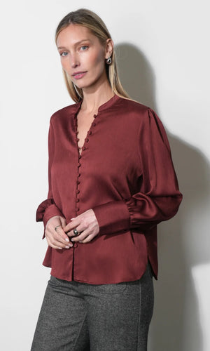 Greylin Josette Button Blouse in Rust