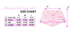 OMG Accessories  Gingham Bow Printed Cozy Pajama Shorts
