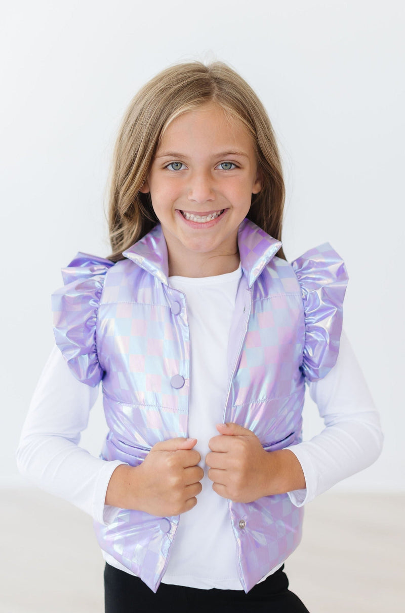 Mila & Rose Puffer Vest in Lavender Haze