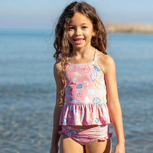 Pink Chicken Joy Tankini in Pink Seashells