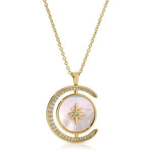 Elizabeth Stone Luna Star Pendant in Mother of Pearl