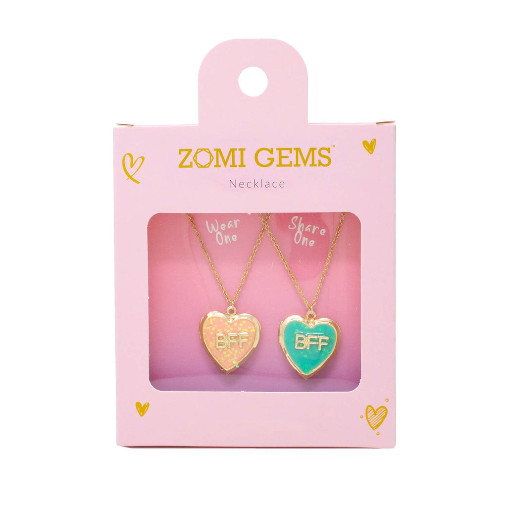 Zomi Gems Girls Best Friends Bff Heart Locket Necklace Set