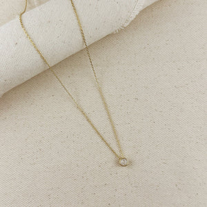 GoldFi 18k Gold Filled Solitaire CZ Necklace