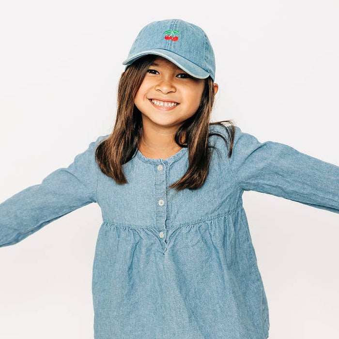 Rey to Z Cherries Hat in Denim