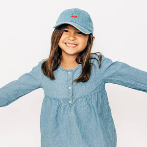 Rey to Z Cherries Hat in Denim