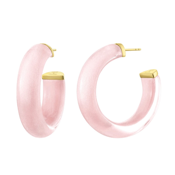 Gold & Honey Medium Illusion Hoop Earrings in Ballerina Slipper