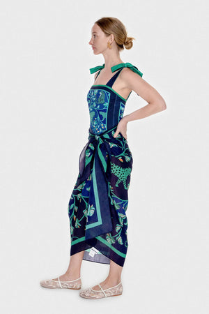 Jessie Zhao New York Beach Sarong Wrap in Leopards In The Verdant Wild