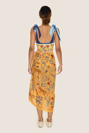 Jessie Zhao New York Beach Sarong Wrap in Amazon Rainforest Yellow