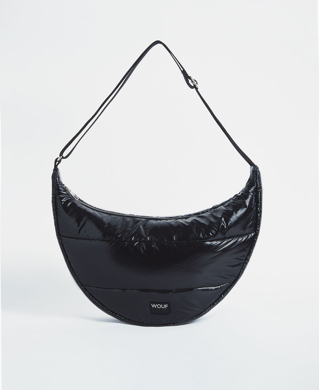 Wouf Black Glossy Large Crossbody Bag