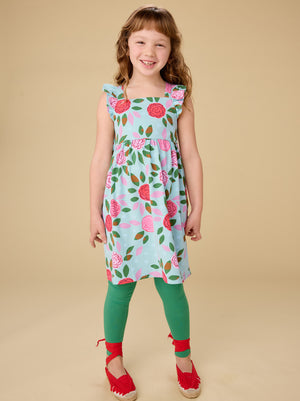 Tea Collection Ruffle Strap Dress in Spinning Carnations