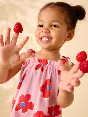 Tea Collection Tie Shoulder Baby Set in Rock Floral