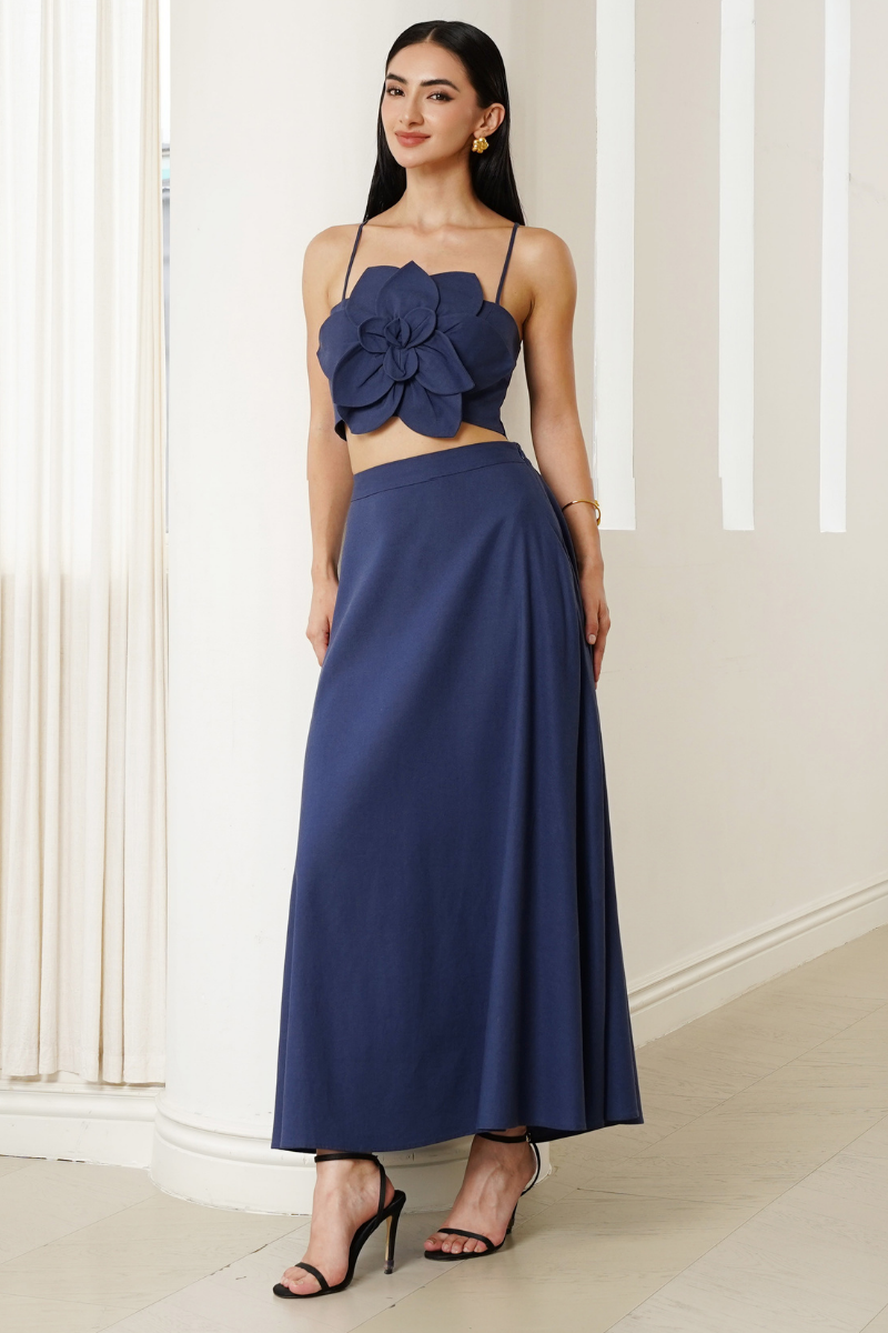 Yumi Kim Juki Skirt in Navy Linen