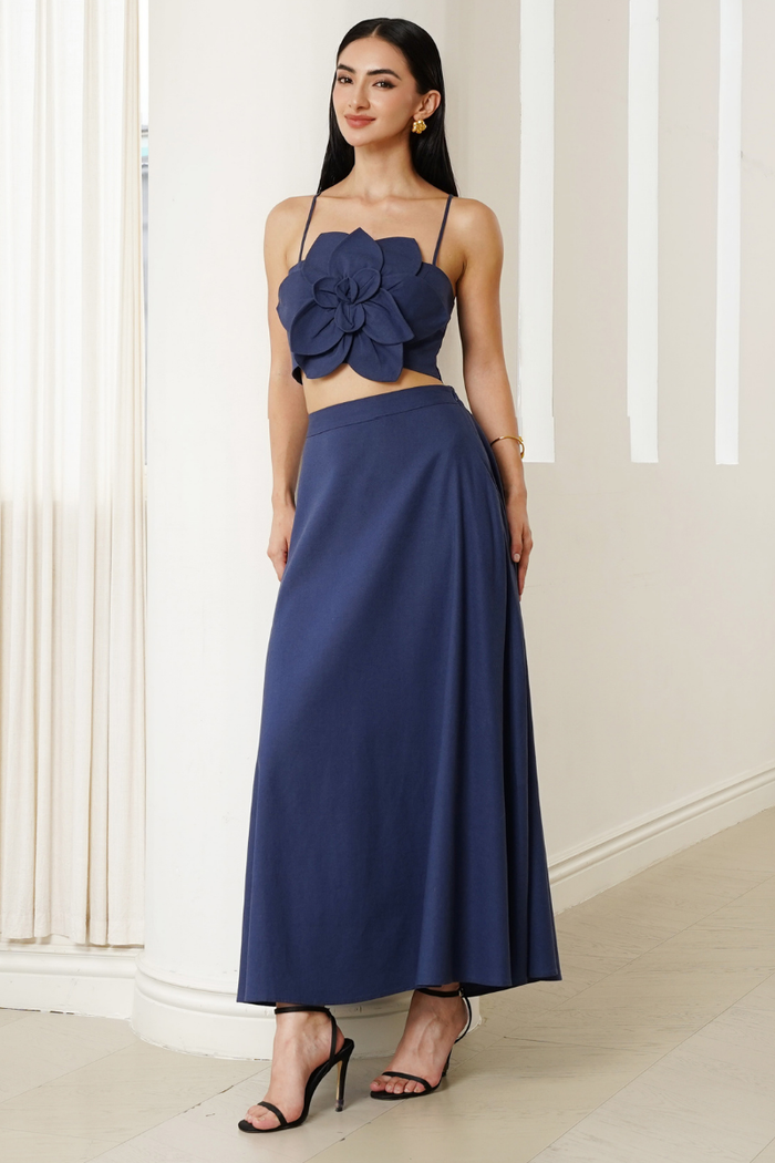 Yumi Kim Juki Skirt in Navy Linen