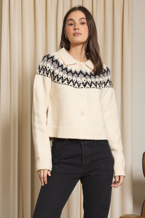 Stitches + Stripes Kane Cardigan in Wax Combo