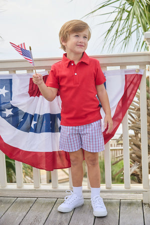 Little English Basic Short in Patriotic Plaid