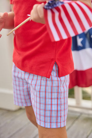Little English Basic Short in Patriotic Plaid