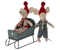 Maileg Mouse Sleigh in Green