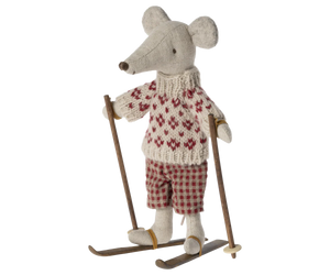 Maileg Ski & Ski Poles, Mum & Dad Mouse