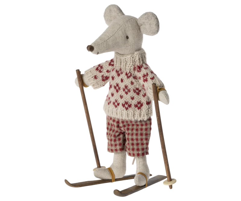 Maileg Ski & Ski Poles, Mum & Dad Mouse