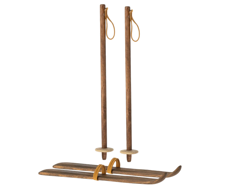 Maileg Ski & Ski Poles, Mum & Dad Mouse