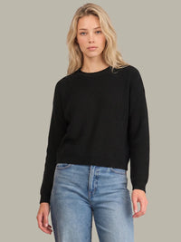 525 America Daphne Cropped Pullover in Black