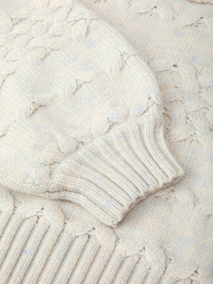 525 America Maureen Cable Cowl Sweater in Oatmeal