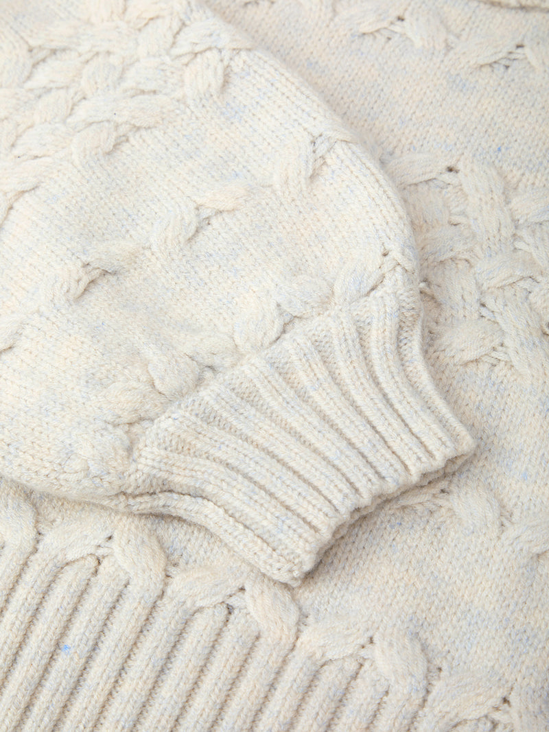 525 America Maureen Cable Cowl Sweater in Oatmeal