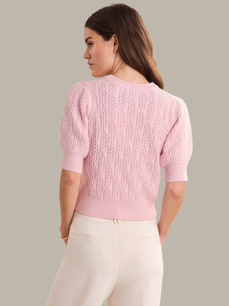 525 America Blaire Puff Sleeve Sweater in Pale Lilac