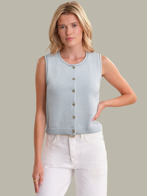 525 America Ella: Cotton Button Front Sweater Vest