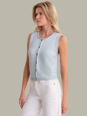525 America Ella: Cotton Button Front Sweater Vest