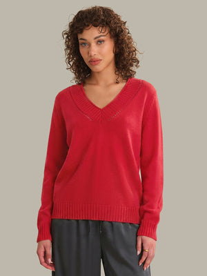 525 America Virginia V-Neck Pullover in True Red